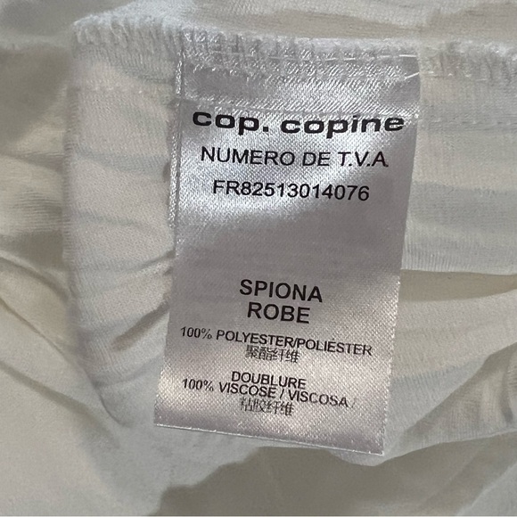 Cop Copine Lagenlook Sleeveless Spiona Robe Crepey Dress US Large White - Picture 8 of 15